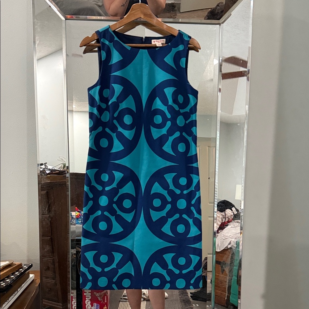 NWT! Brooks Brothers Red Fleece - Teal and Navy Midi Shift Dress